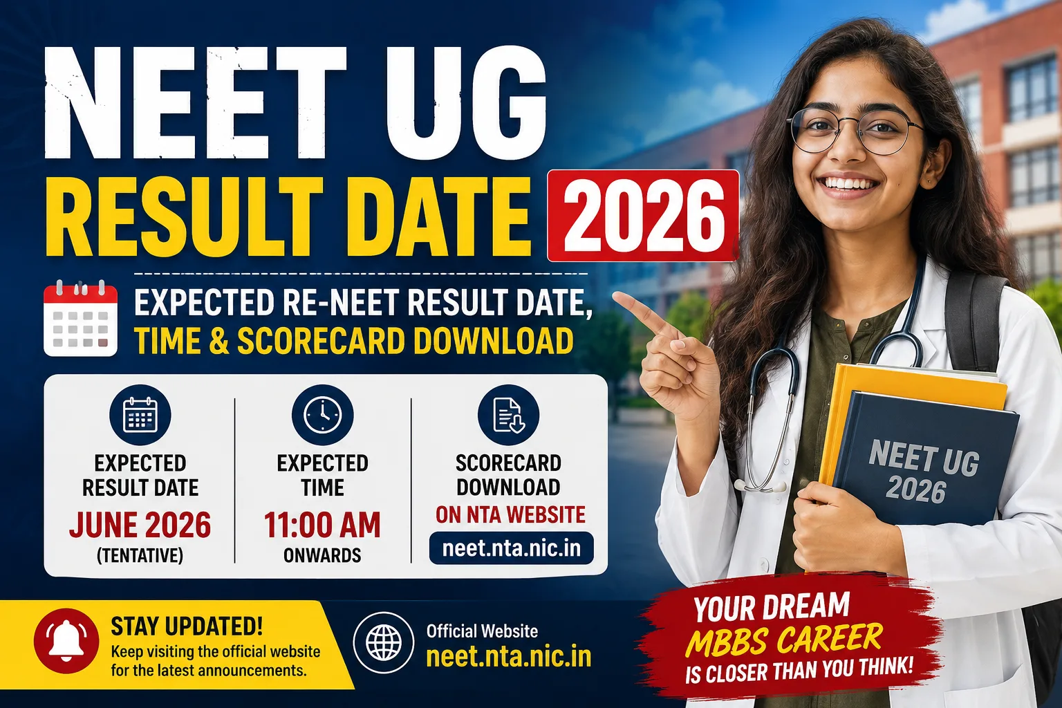 NEET UG Result Date 2026: Expected Re-NEET Result Date, Time & Scorecard Download